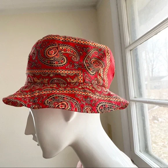 Vintage Banana Republic Boho Paisley Bucket Hat 1990 main image 3